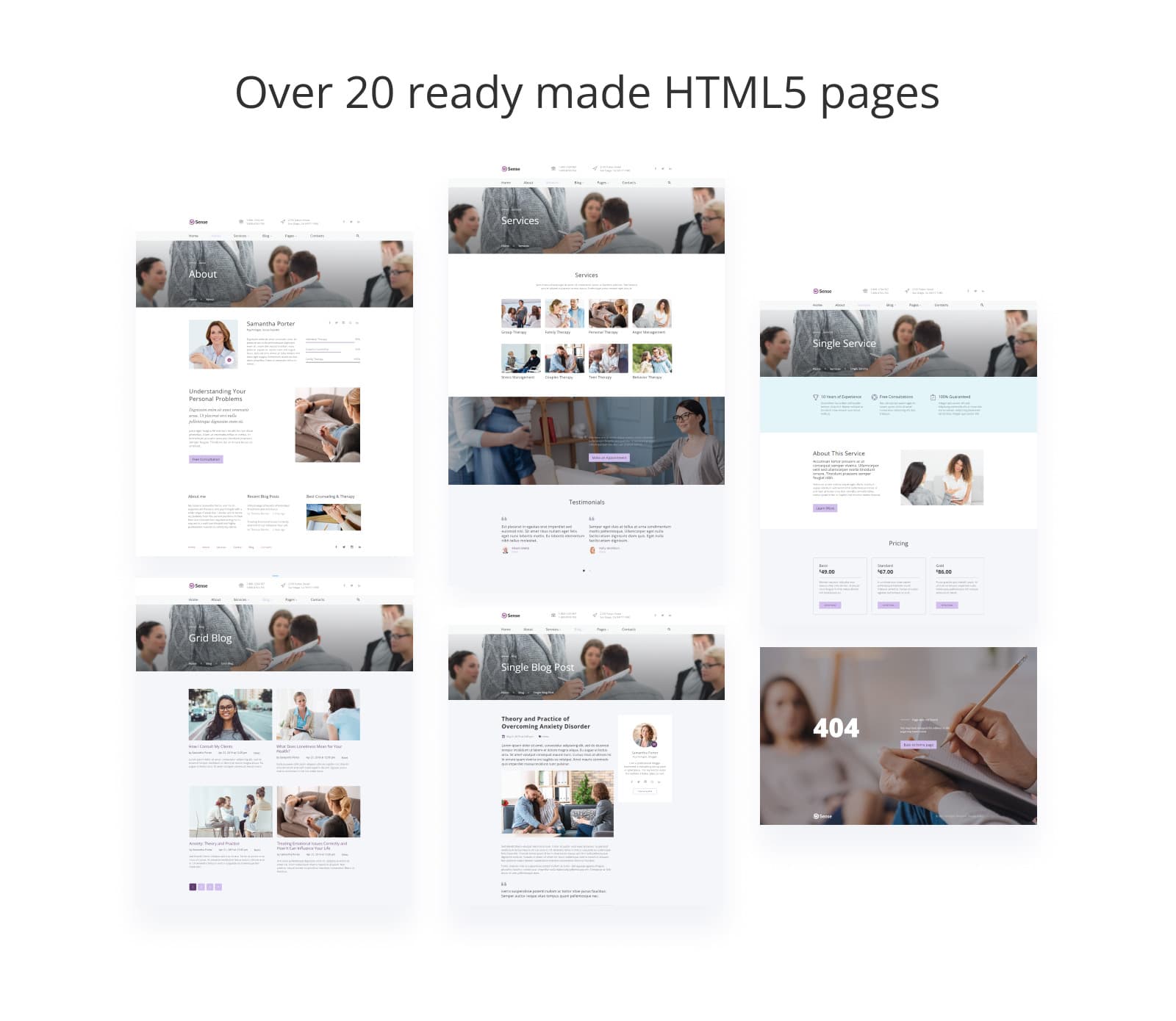 Sense - Psychologist Responsive HTML5 Bootstrap Website Template - Screenshot 8
