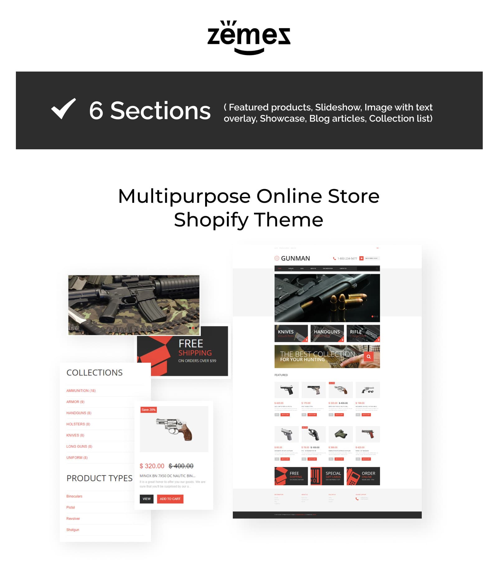 Gun Shop Responsive Shopify Theme - Screenshot 6