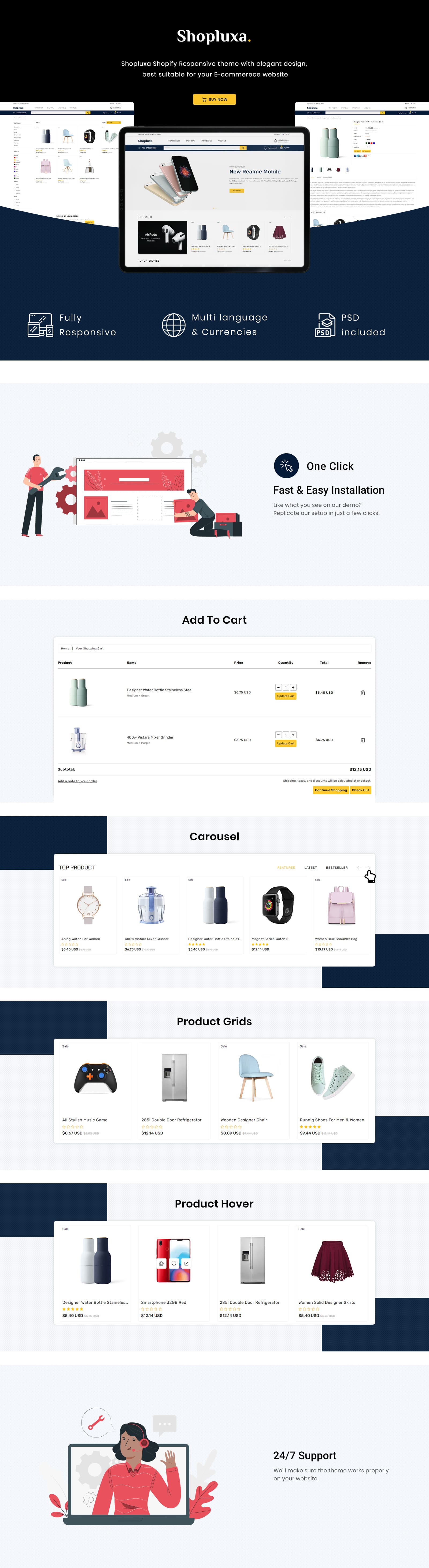 Shopluxa - Multipurpose Premium Shopify Website Template - Screenshot 6