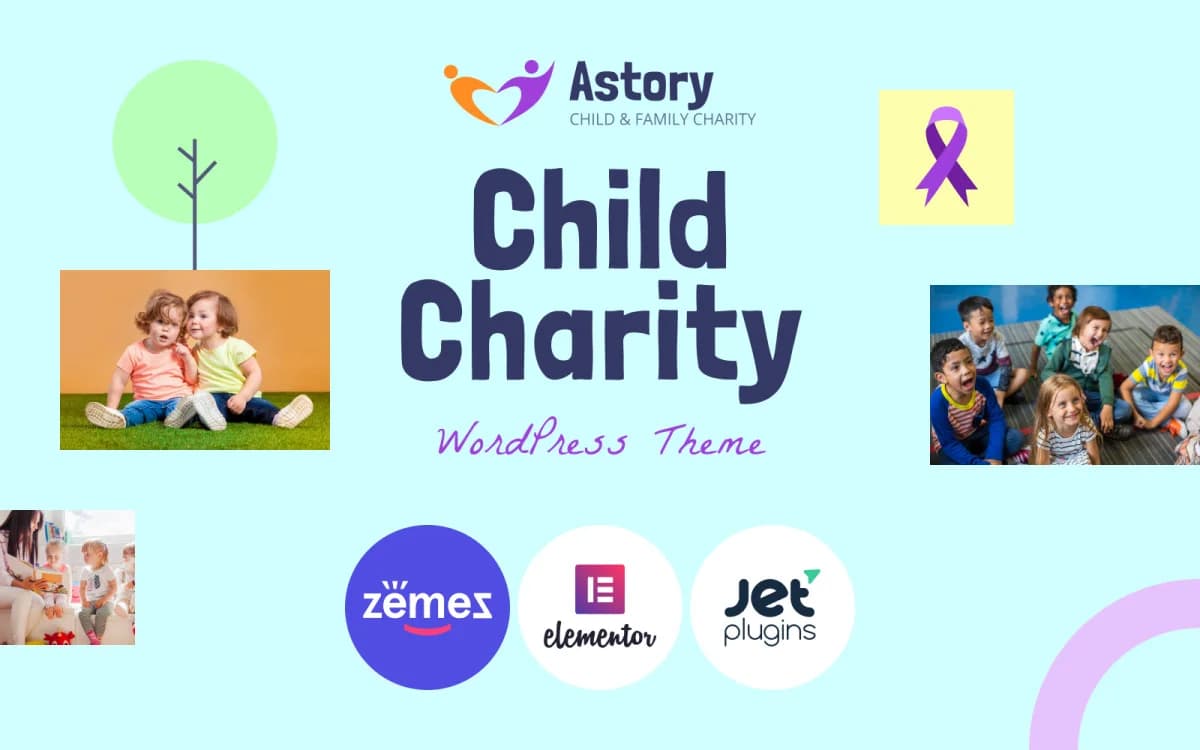 Astory - Child Charity & Nonprofit Organization WordPress Theme for Community Support Website