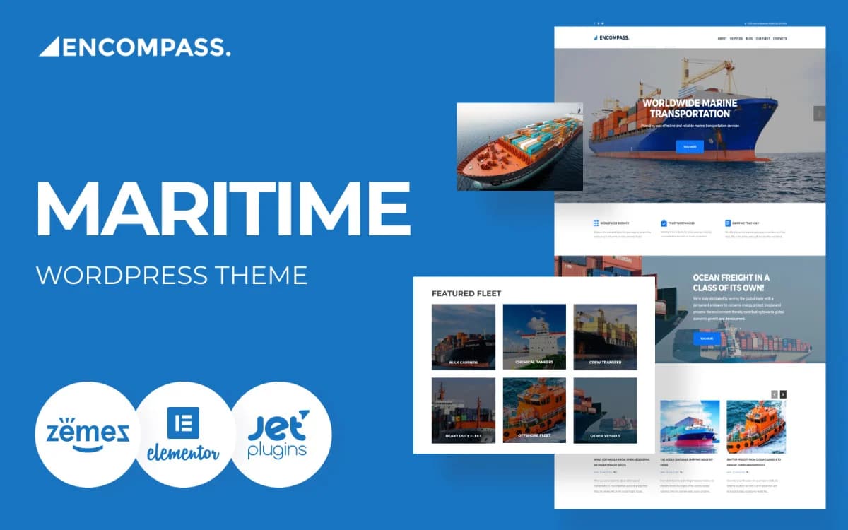 Encompass - Logistics & Transportation WordPress Theme for Maritime Transport Businesses