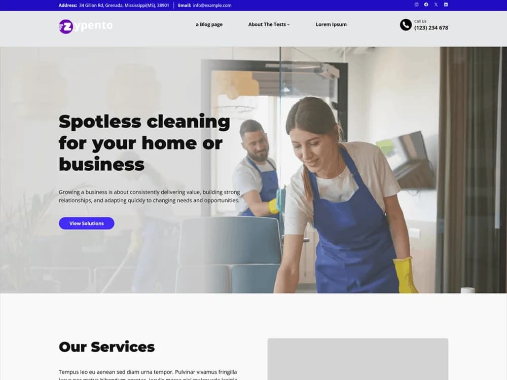 Zypento Cleaning Business Blaze
