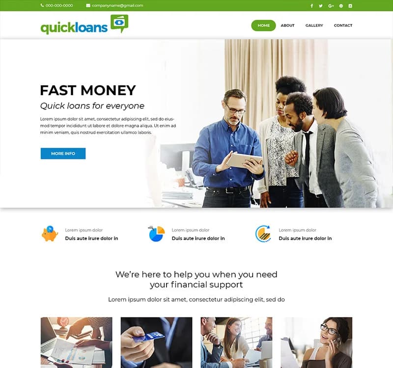 Quickloans - Loan Company PSD Template