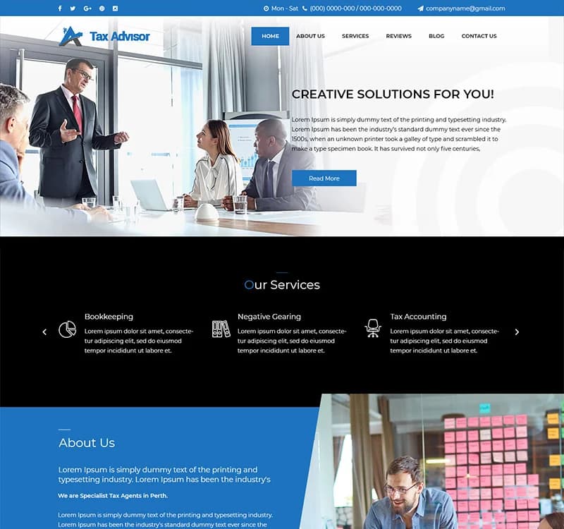 Tax Advisor - Tax Consultant PSD Template