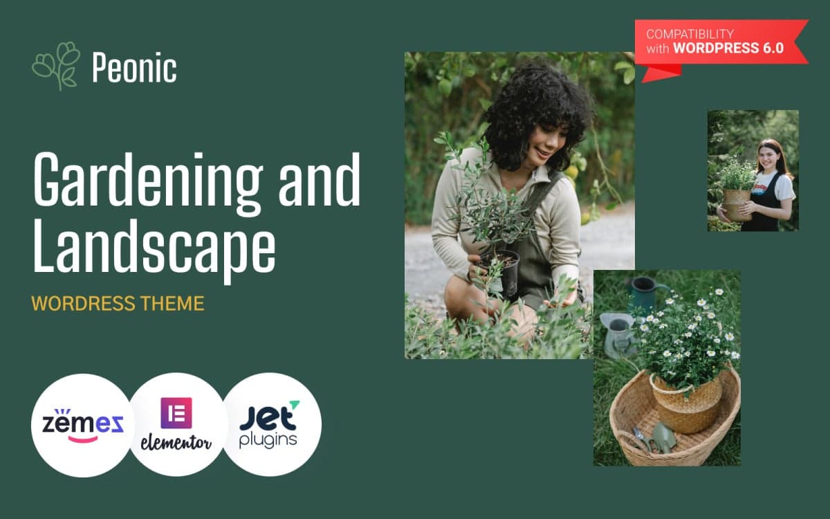 Peonic - Garden Design and Landscaping WordPress Theme for lawn Care Services Website