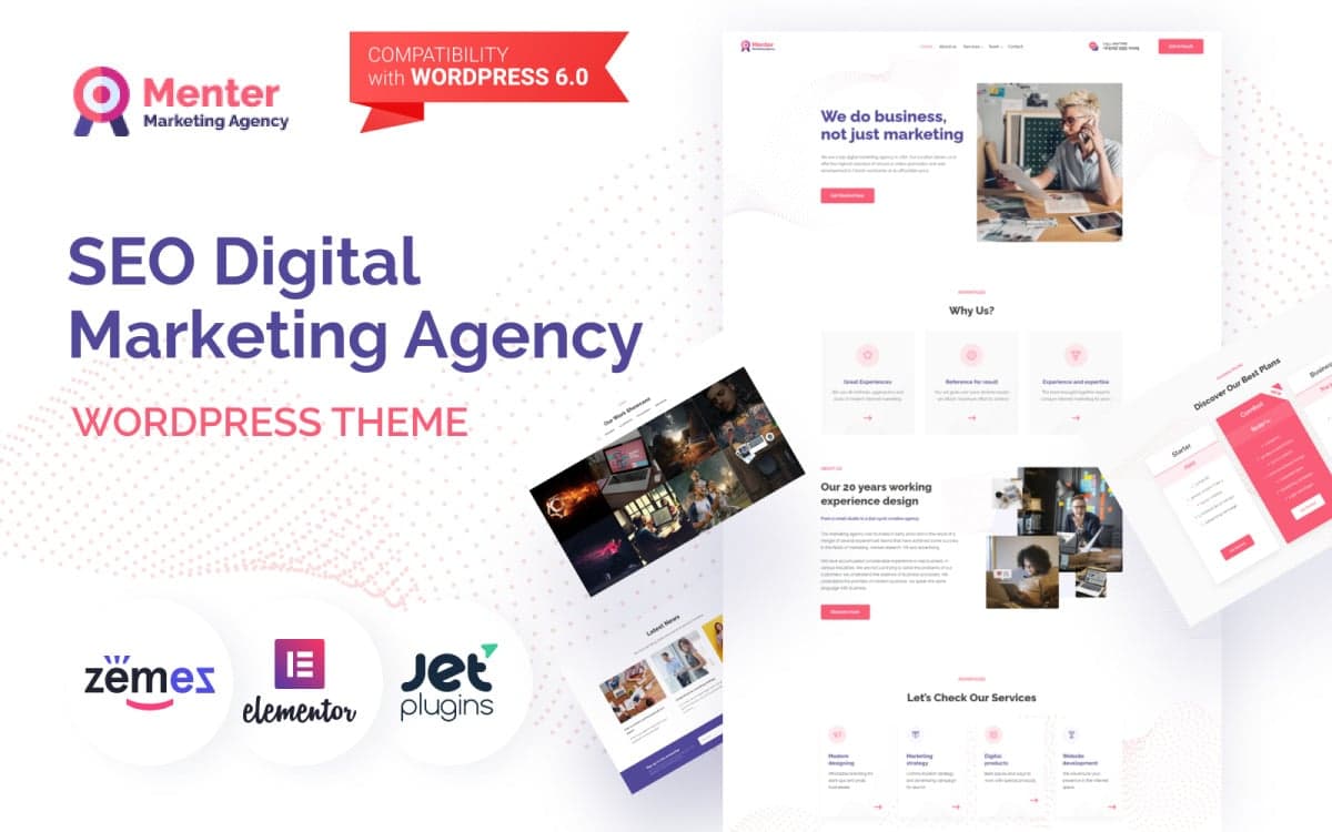 Menter - SEO Agency & Digital Marketing WordPress Theme for Online Marketing Website