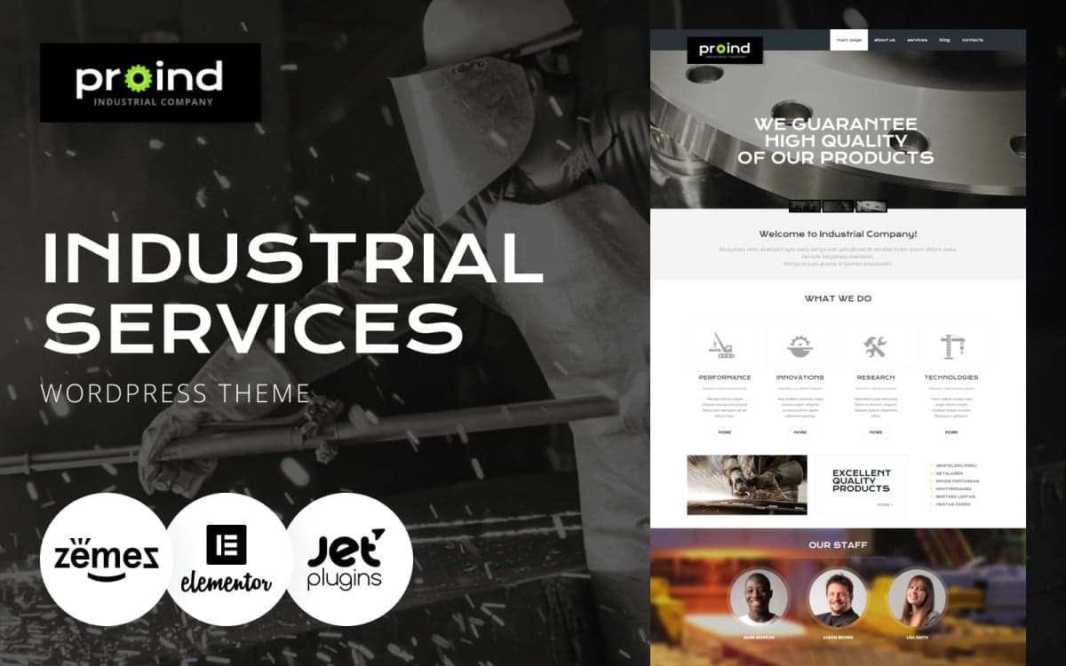 Proind - Industrial Construction & Building Services WordPress Elementor Theme (Multipurpose)