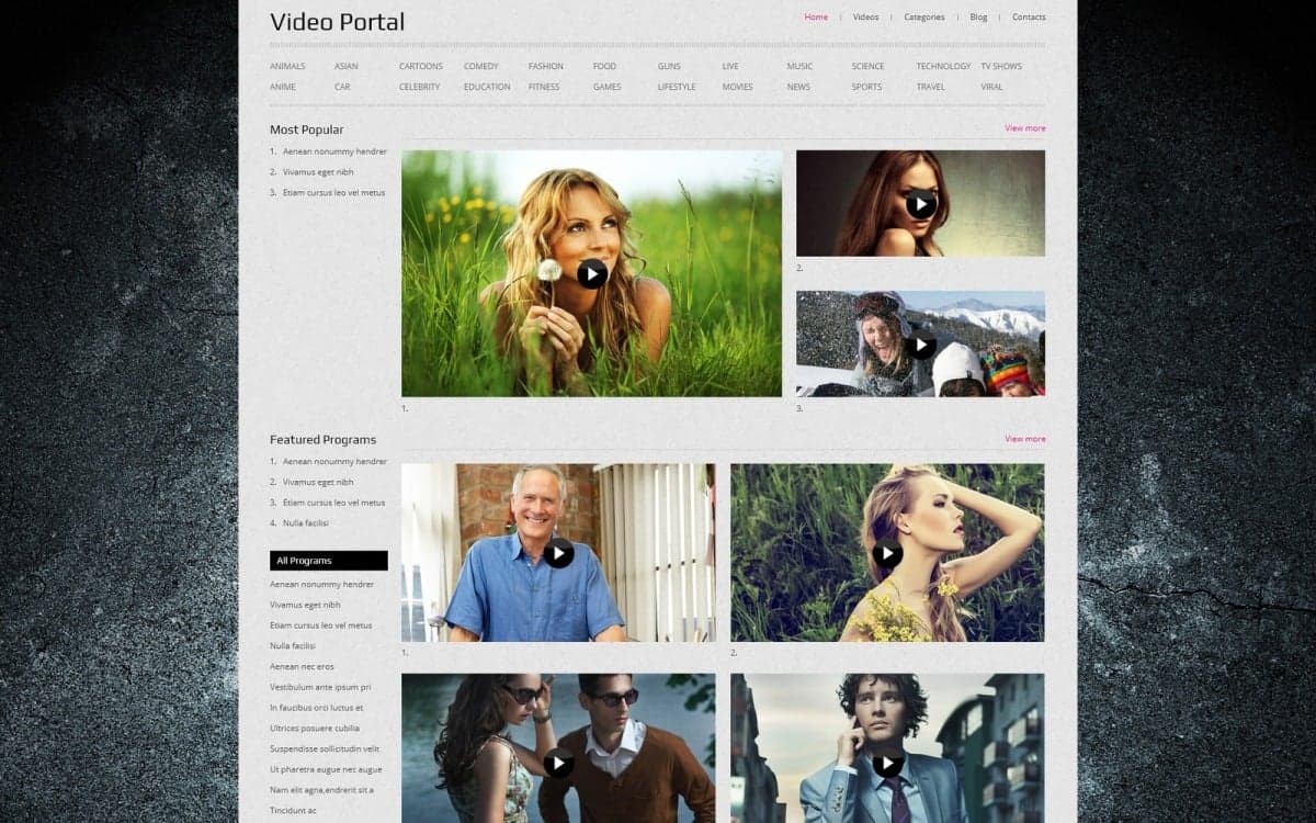 Video Gallery Responsive Joomla Template