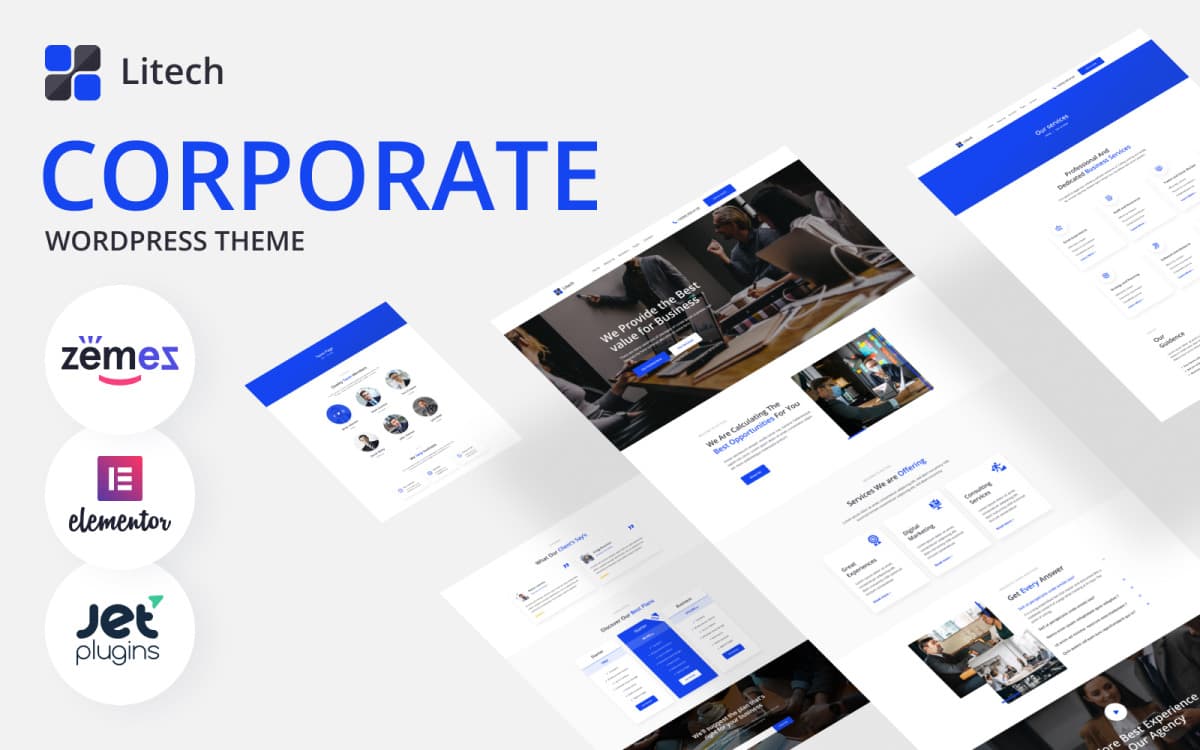 Litech - Corporate Company Business WordPress Theme for Professional Services Website