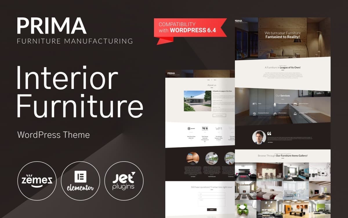 Prima - Interior Design & Furniture Manufacturing WordPress Theme