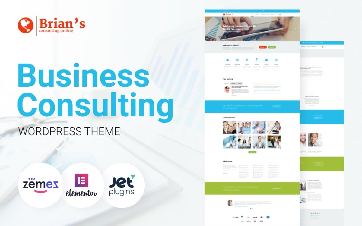 Brian's - Business Consulting Elementor Theme for Professional Services Website