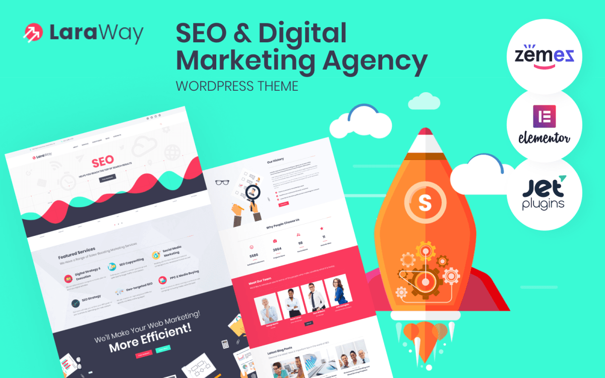 Laraway - SEO Agency & Digital Marketing WordPress Theme for Advertising Services Website
