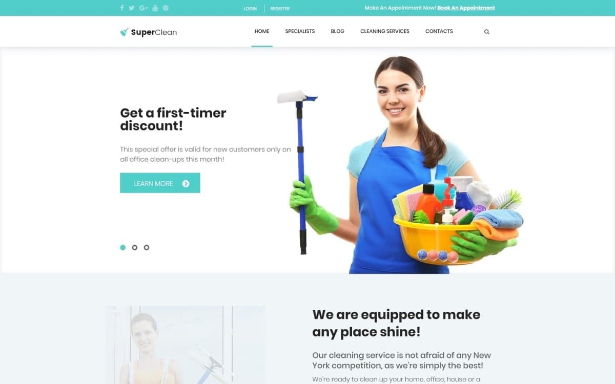 SuperClean - Cleaning & Maintenance Service WordPress Theme