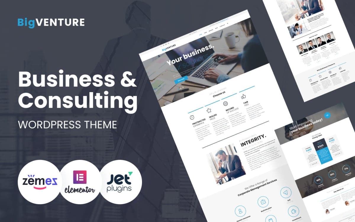 BigVenture - Management Company & Business Consulting WordPress Elementor Theme