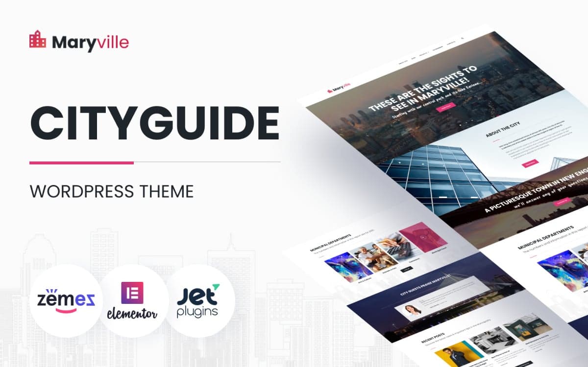 Maryville - City Guide WordPress Theme for City Portal Website