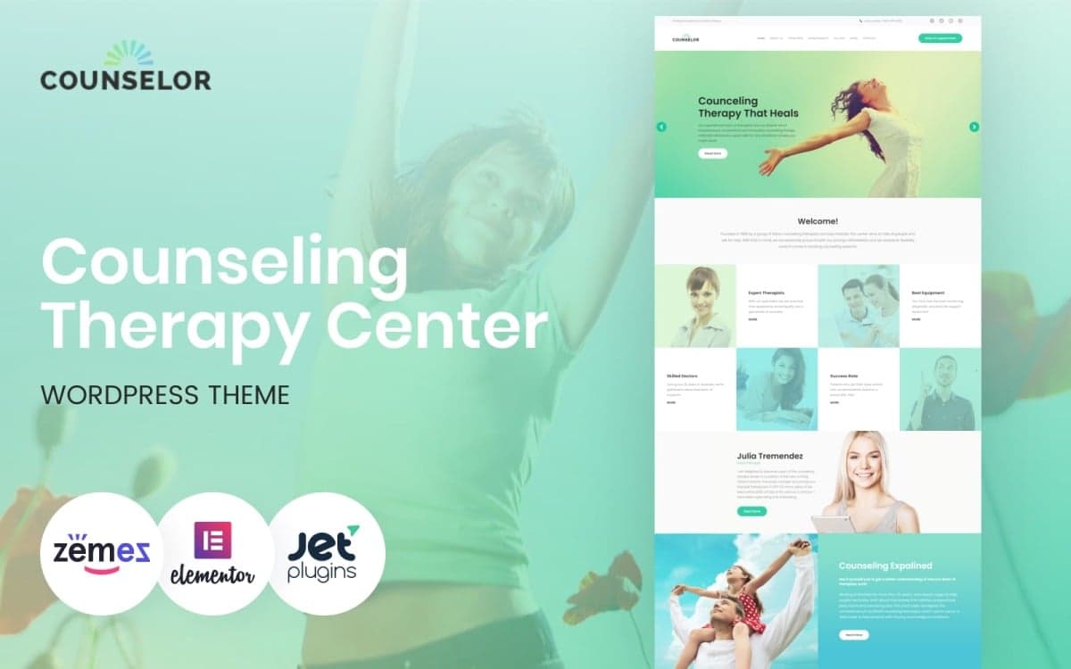 Counselor - Therapy Center & Counseling WordPress Theme