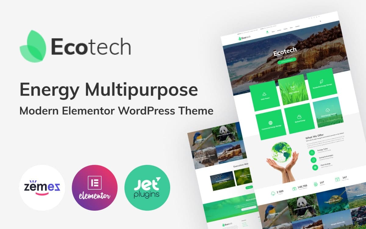 Ecotech – Environmental Company & Green Energy WordPress Elementor Theme (Multipurpose)