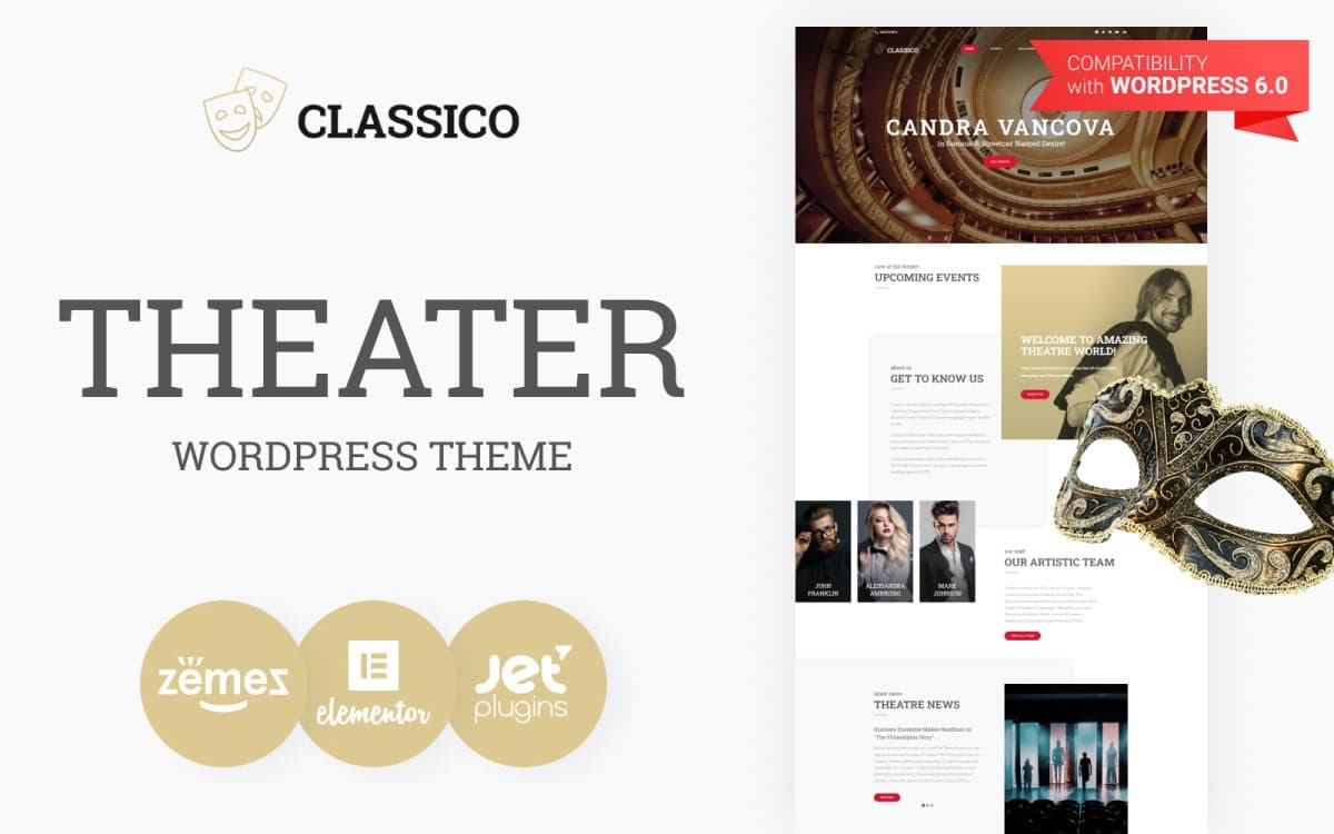 Classico - Theater Responsive WordPress Theme for Performing Arts Website