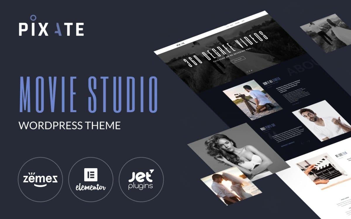 Pixate - Movie Studio WordPress Theme for Film Production & Video Maker Website