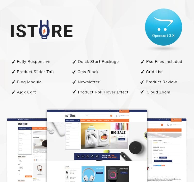 iStore - Electronic Shop OpenCart Template