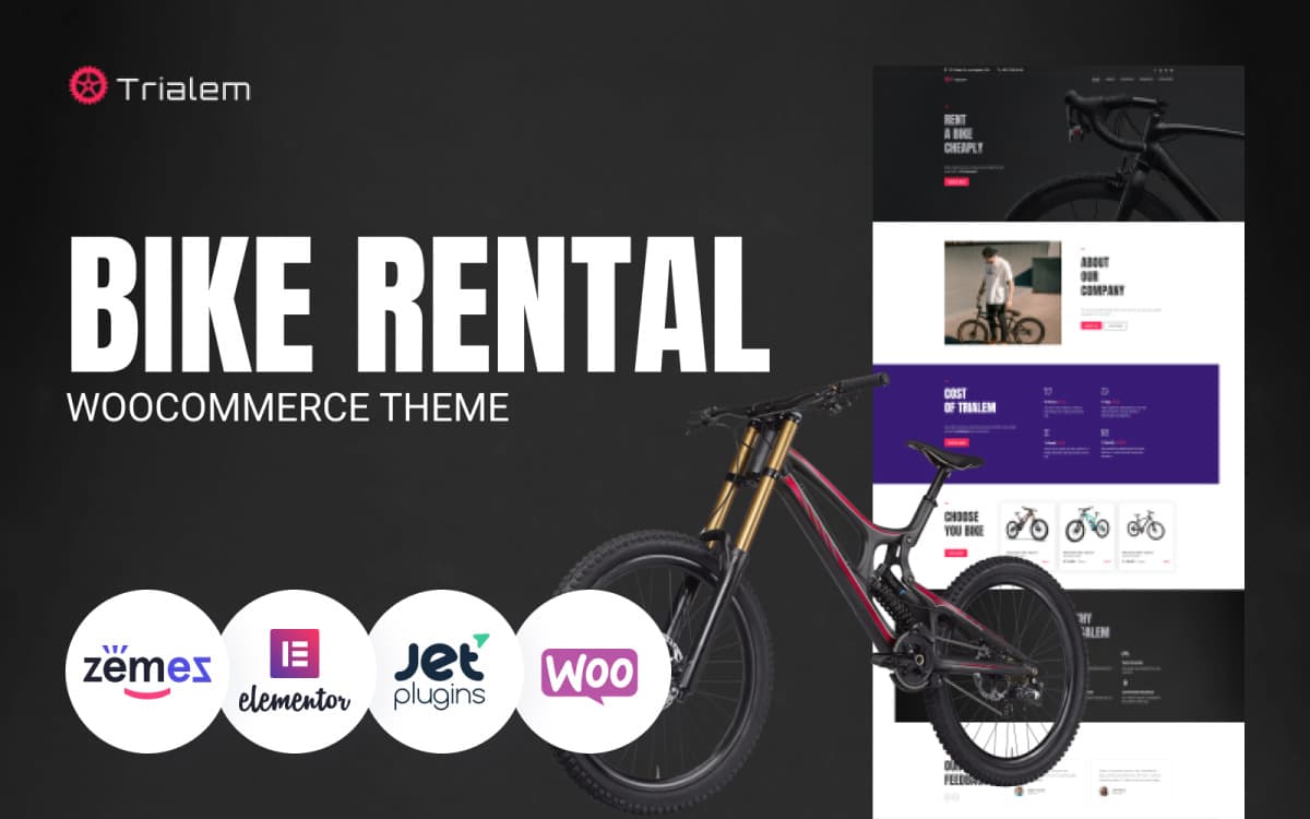 Trialem - Bicycle Hire & Bike Rental WordPress Elementor Theme