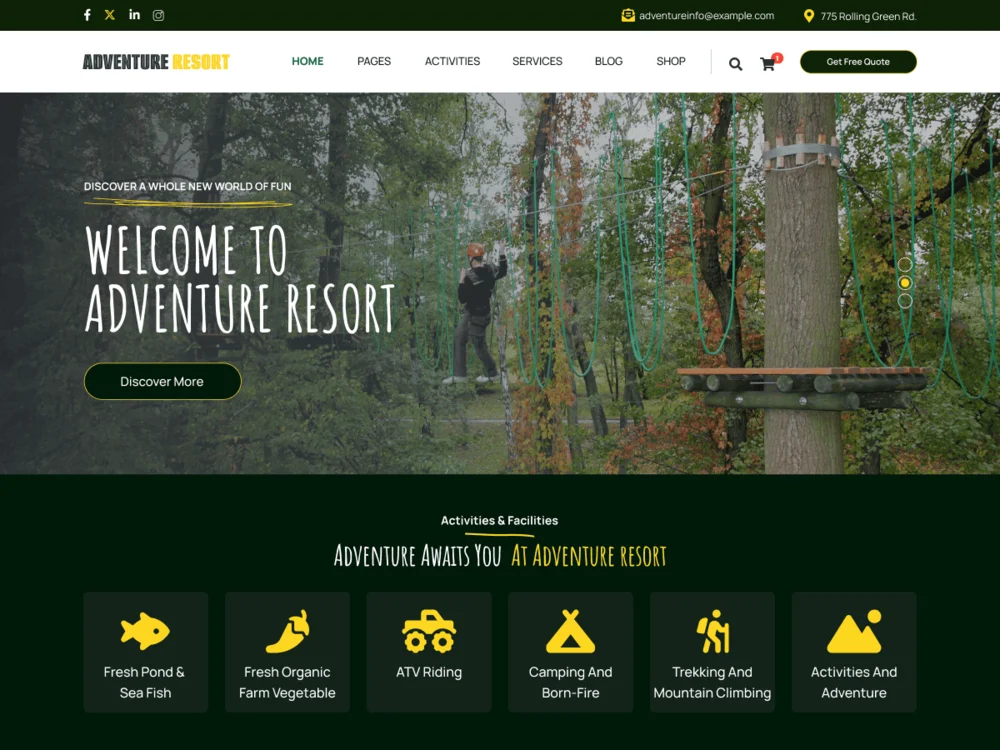 Adventure Resort — Free WordPress Theme | TemplateWitch — TemplateWitch