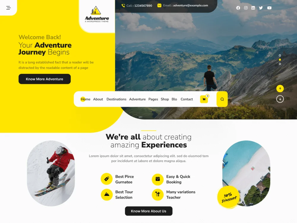 Adventure Tourism — Free WordPress Theme | TemplateWitch — TemplateWitch