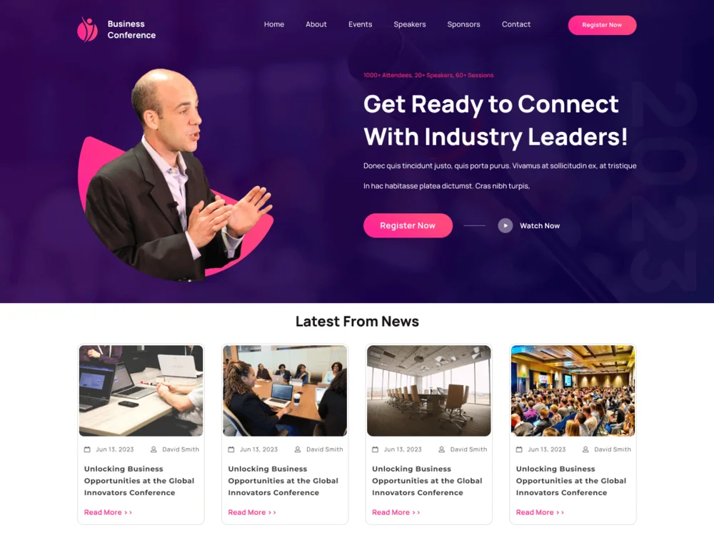 Business Meetup Conference — Free WordPress Theme | TemplateWitch ...