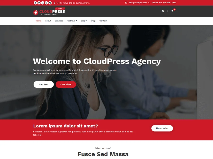 CloudPress Agency — Free WordPress Theme | TemplateWitch — TemplateWitch