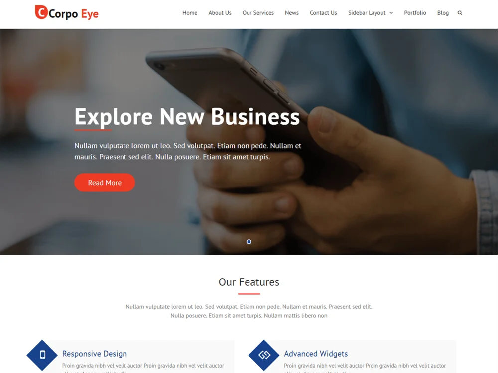 Corpo Eye — Free WordPress Theme | TemplateWitch — TemplateWitch