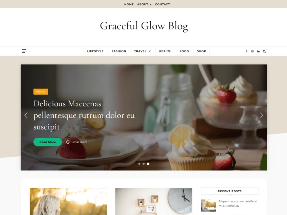 Graceful Glow Blog — Free WordPress Theme | TemplateWitch — TemplateWitch
