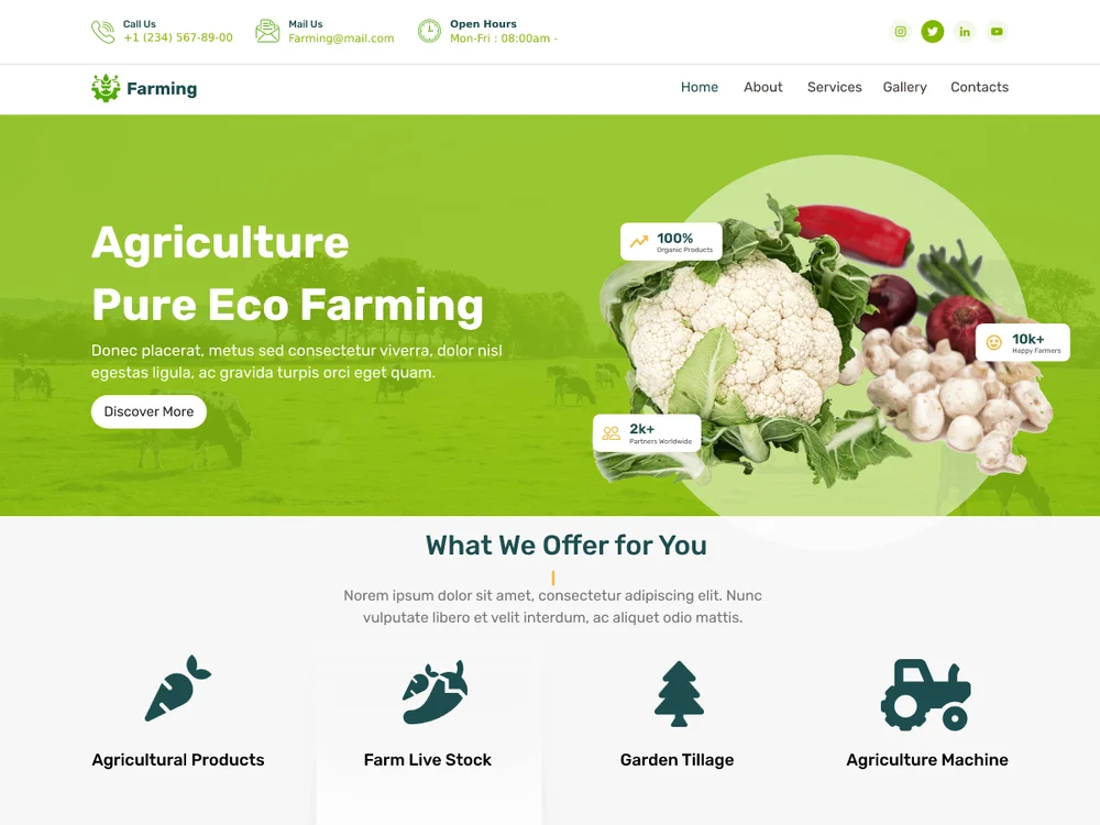 Green Agro Landscaping — Free WordPress Theme | TemplateWitch ...