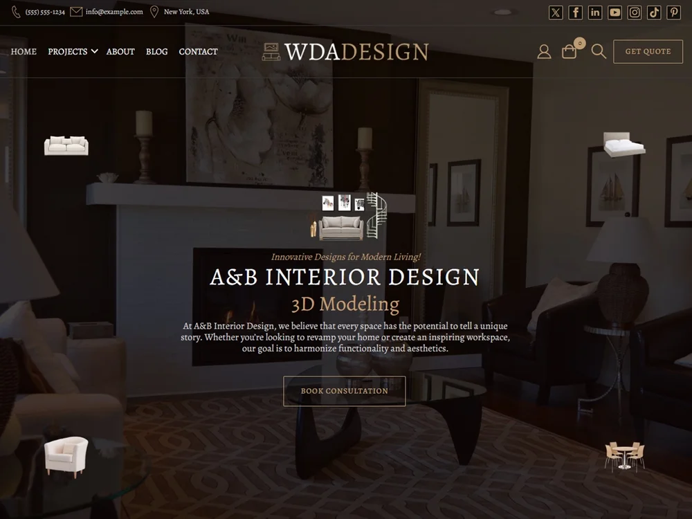 Interior Design WDA — Free WordPress Theme | TemplateWitch — TemplateWitch
