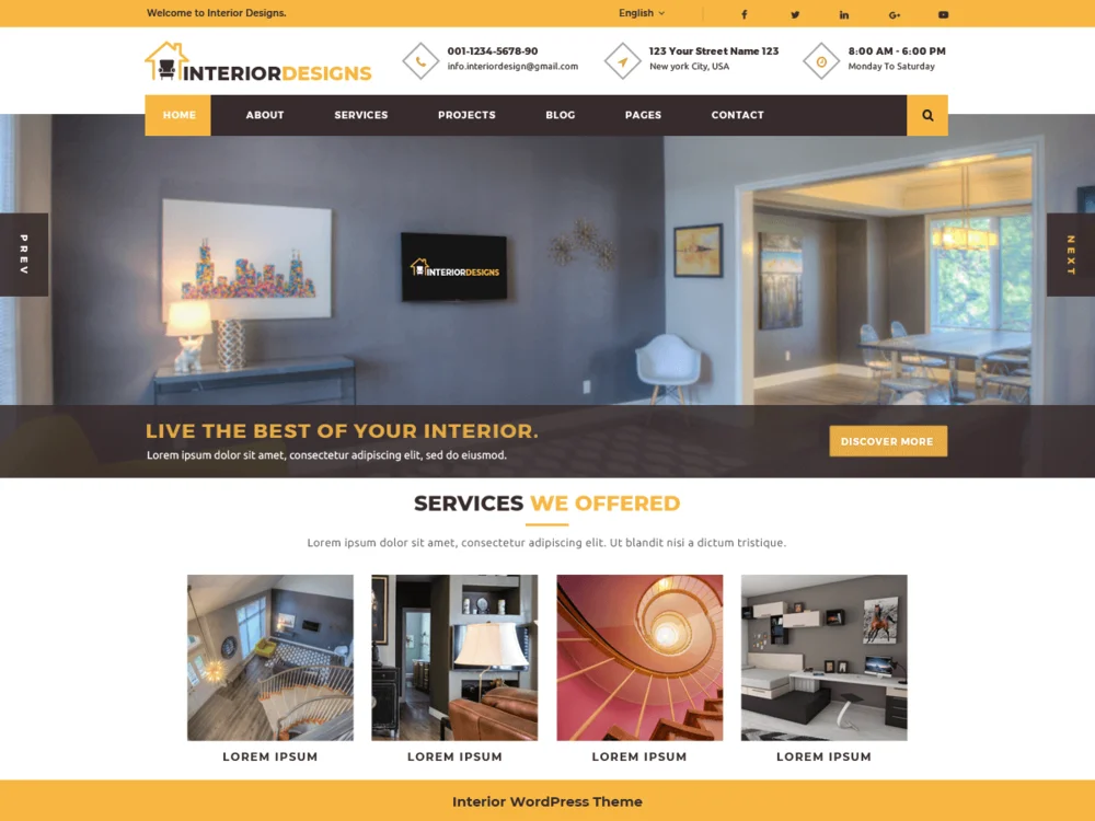 Interior Designs — Free WordPress Theme | TemplateWitch — TemplateWitch