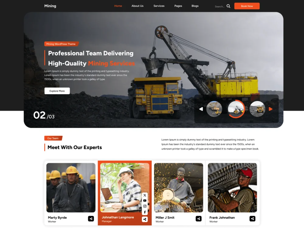 Mining Logistic — Free WordPress Theme | TemplateWitch — TemplateWitch