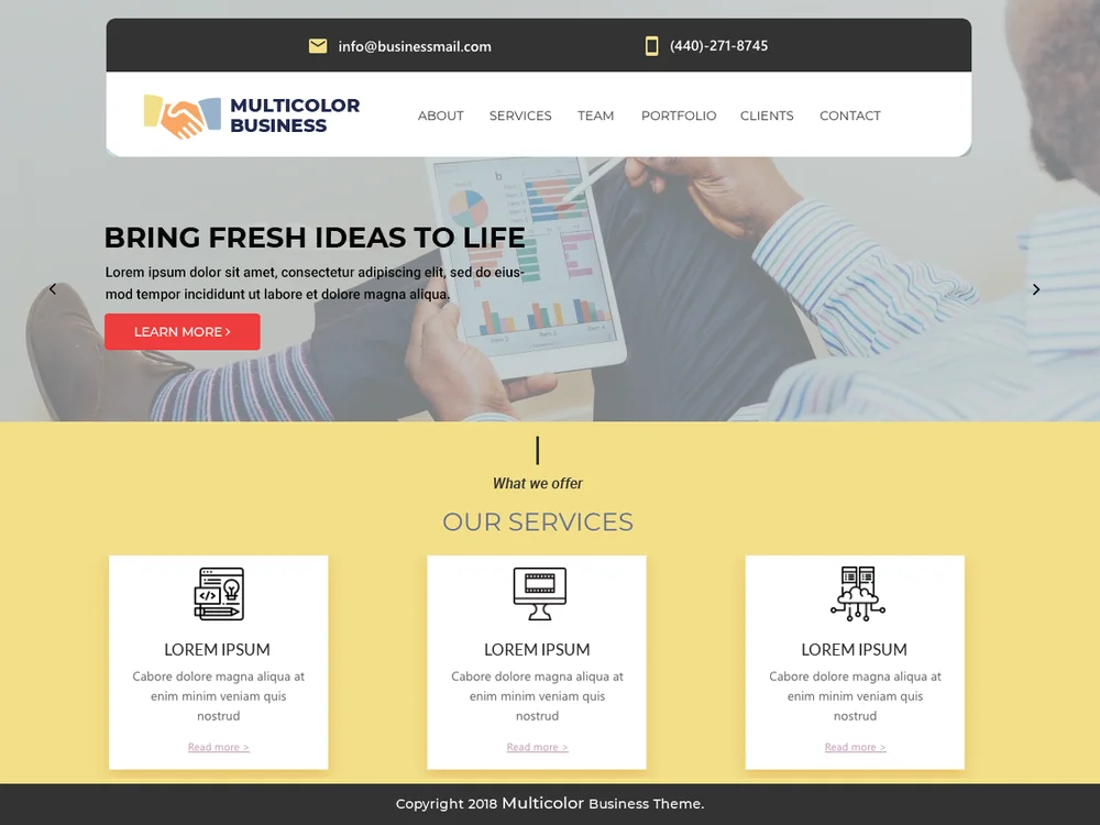 Multicolor Business — Free WordPress Theme | TemplateWitch — TemplateWitch