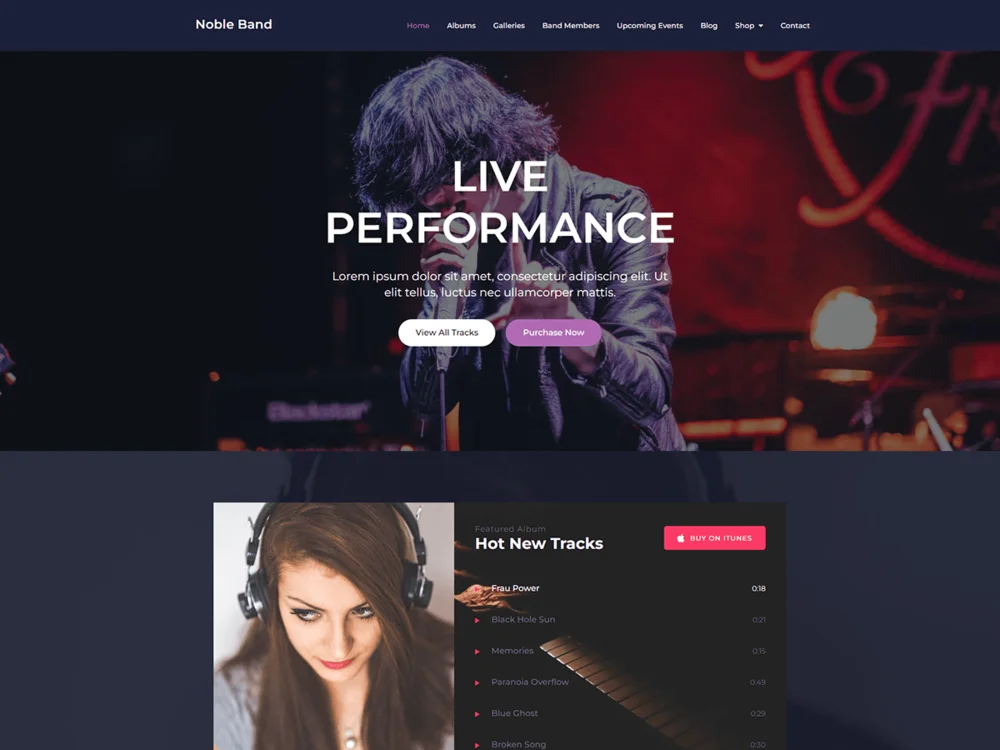 Noble Band — Free WordPress Theme | TemplateWitch — TemplateWitch