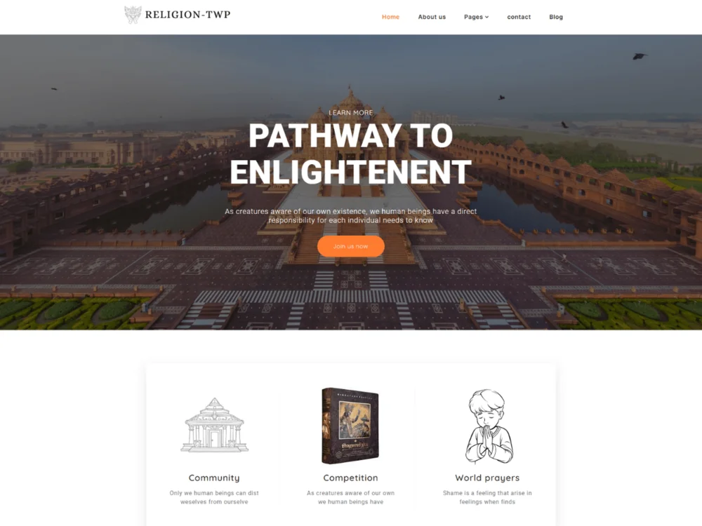 Religion Elementor — Free WordPress Theme | TemplateWitch — TemplateWitch