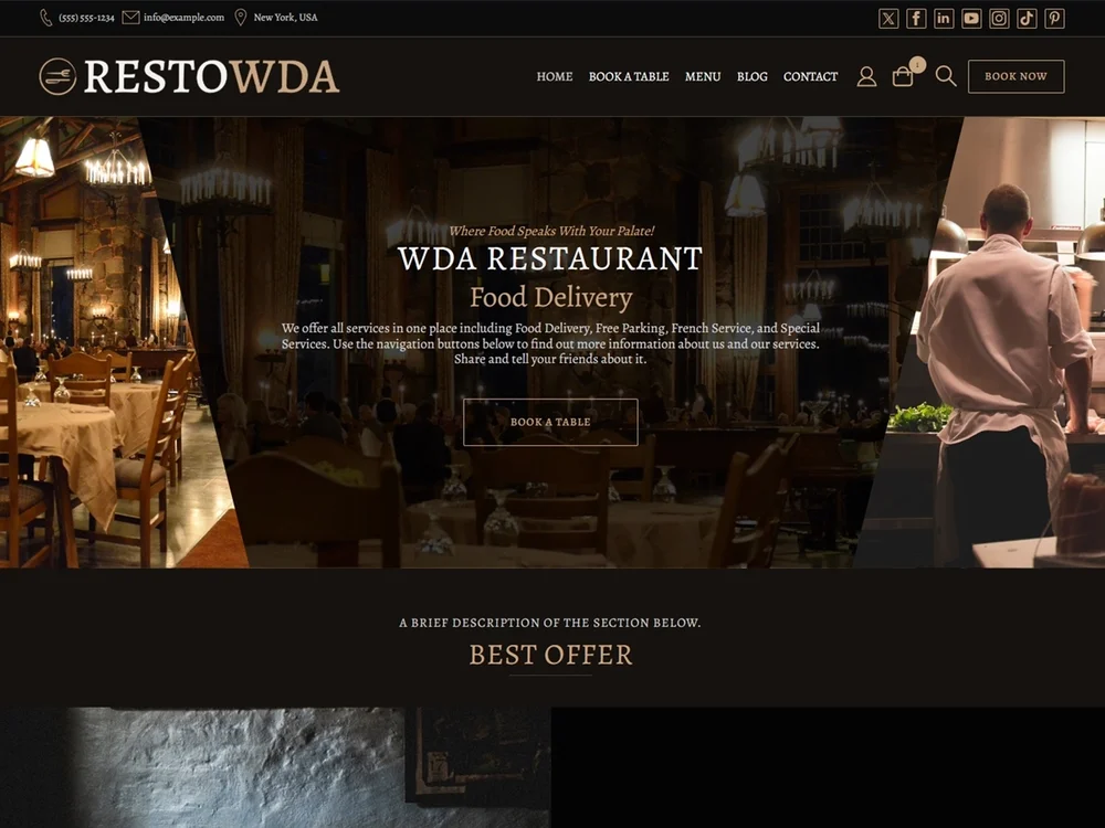 Restaurant WDA — Free WordPress Theme | TemplateWitch — TemplateWitch