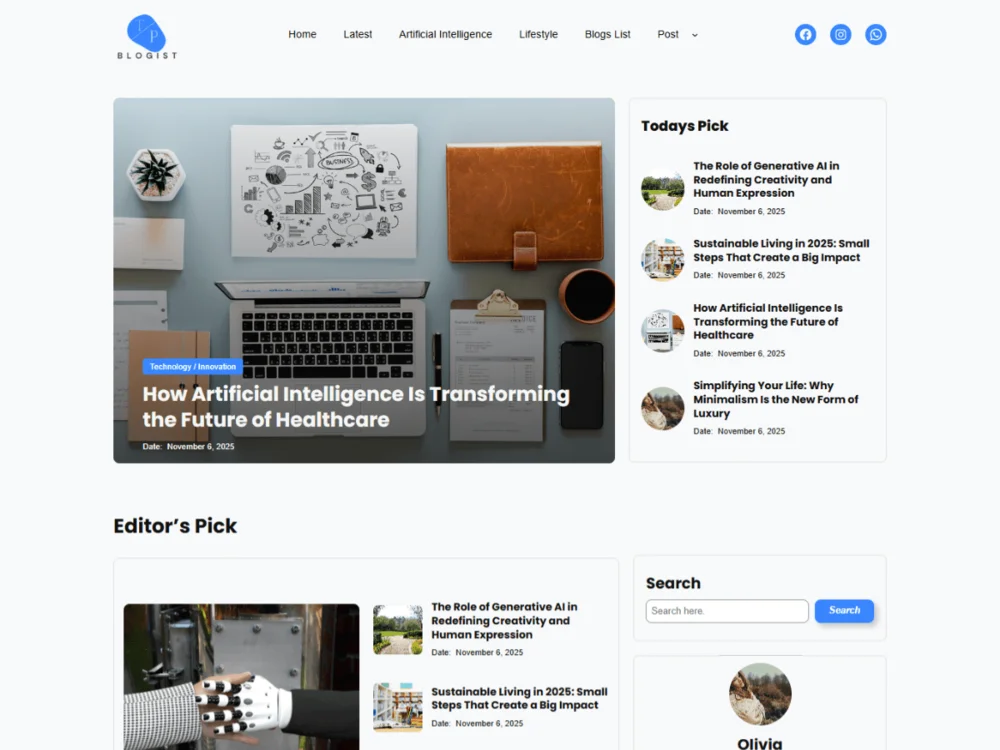TP Blogist — Free WordPress Theme | TemplateWitch — TemplateWitch