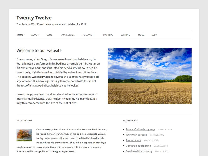 Twenty Twelve — Free WordPress Theme | TemplateWitch — TemplateWitch