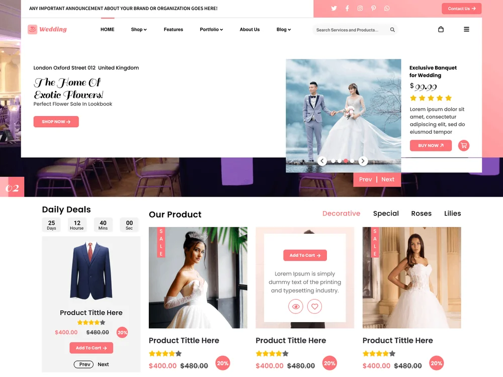 Wedding Planner Lite — Free WordPress Theme | TemplateWitch — TemplateWitch