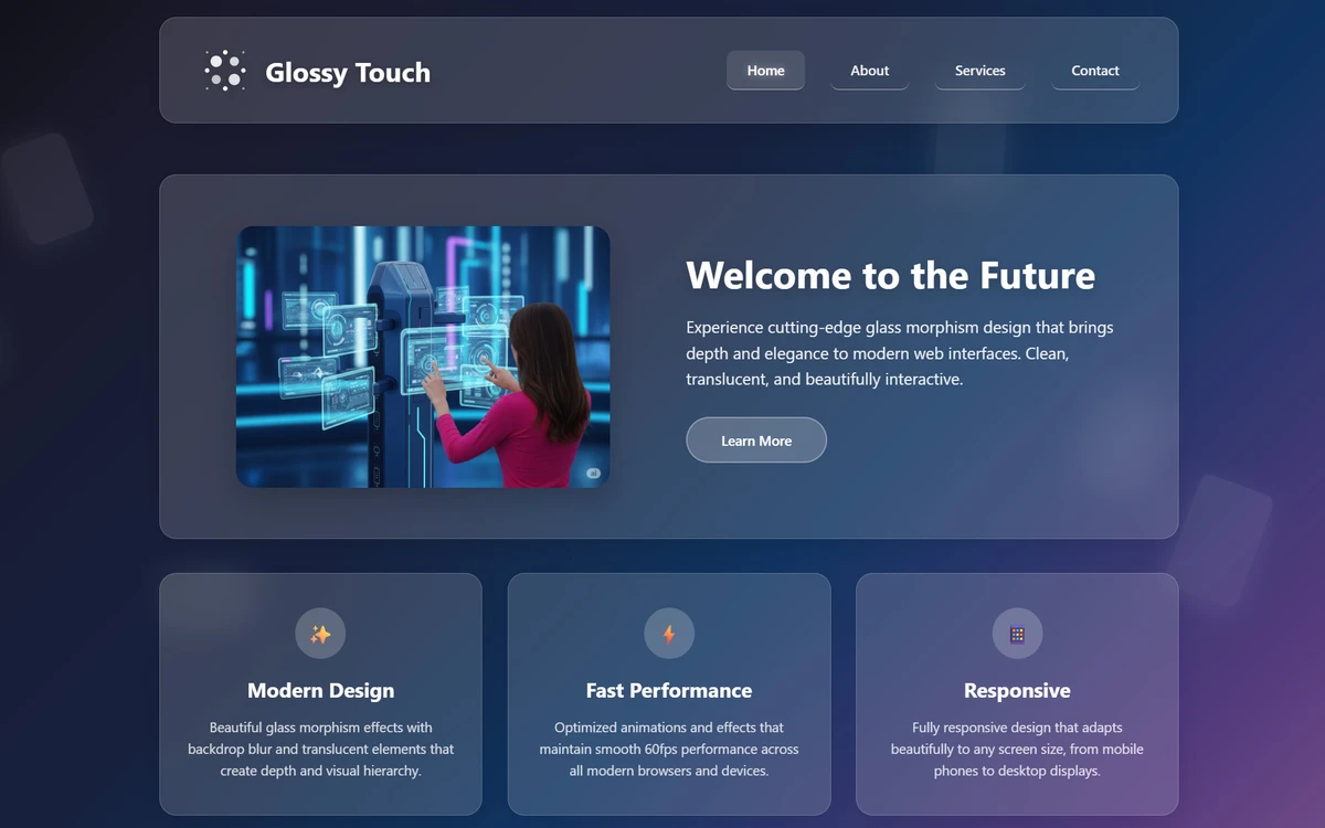 Glossy Touch Free HTML Template | TemplateWitch — TemplateWitch