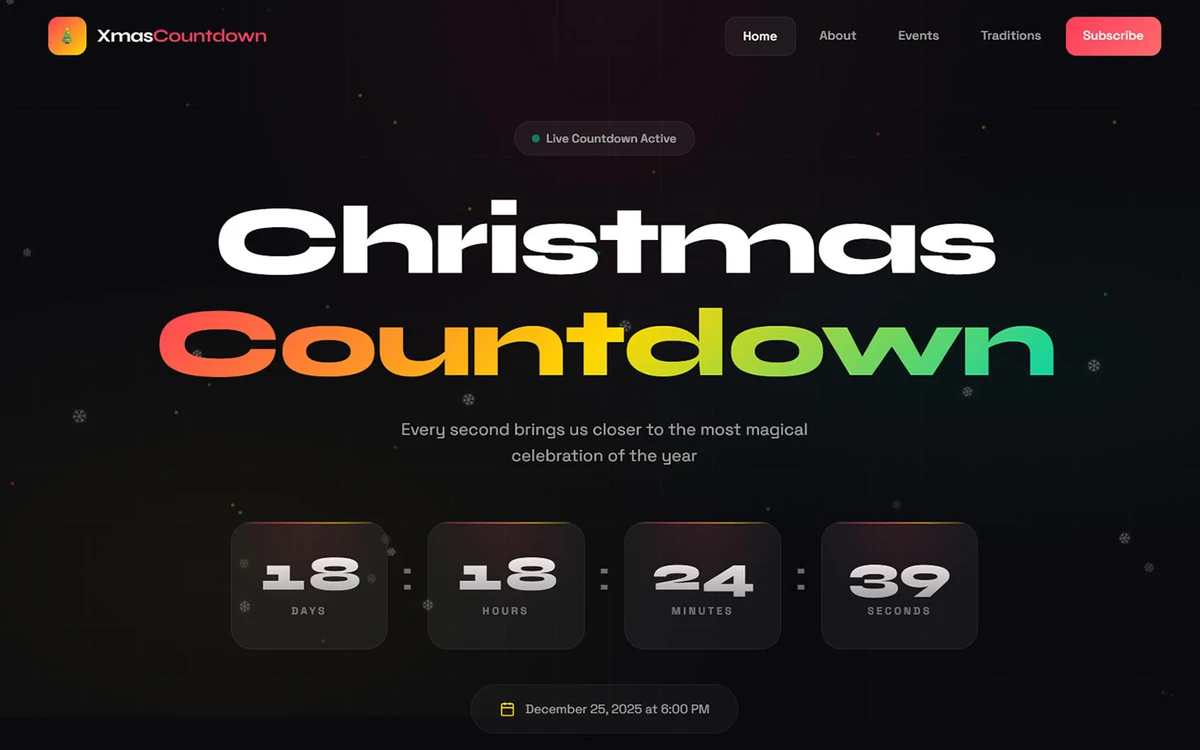 Xmas Countdown Free HTML Template | TemplateWitch — TemplateWitch